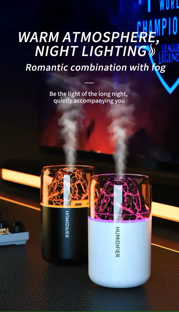 H05 Volcano Air Humidifier with Night Light – 180ML